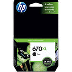 Cartucho de tinta HP 670XL Preto CZ117AB Alto Rendimento
