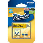 Fita Rotulador Brother 12mm M-831 Preto/Ouro