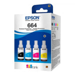 Kit 4 Garrafas Epson T664 para Ecotank 4 cores T664520-4P - CartuchoNet