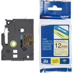 Fita Brother TZE-MPGG31 12mm Preto sobre Ouro Geométrico - CartuchoNet