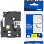 Fita Brother TZ-SE4 (TZe-SE4) 18mm Preto/Branco - CartuchoNet