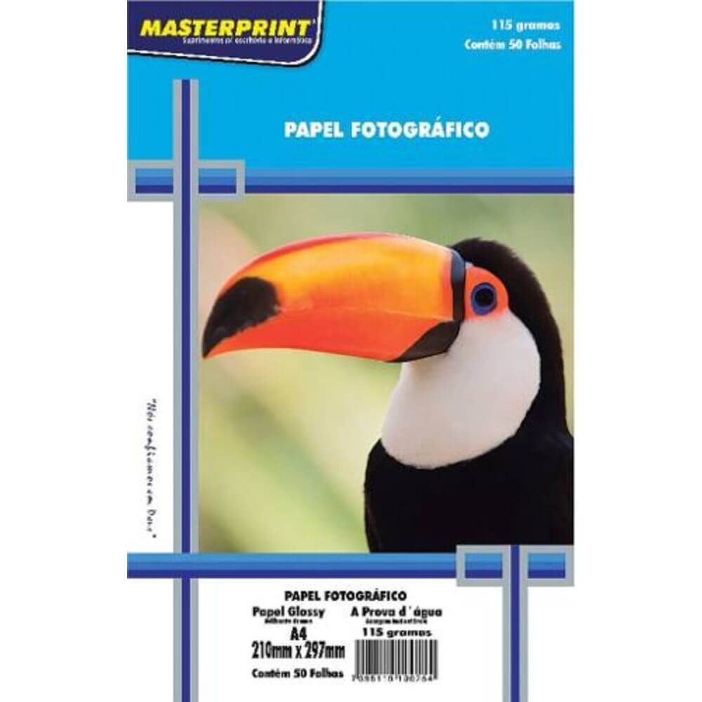 Papel Fotográfico A4 115G Master Print 50 Folhas - CartuchoNet