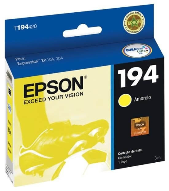 Cartucho de Tinta Epson 194 T194420 Amarelo - CartuchoNet