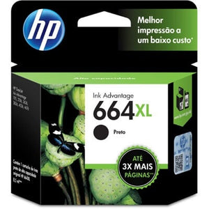 Cartucho de Tinta HP 664XL Preto F6V31A F6V31AB - CartuchoNet