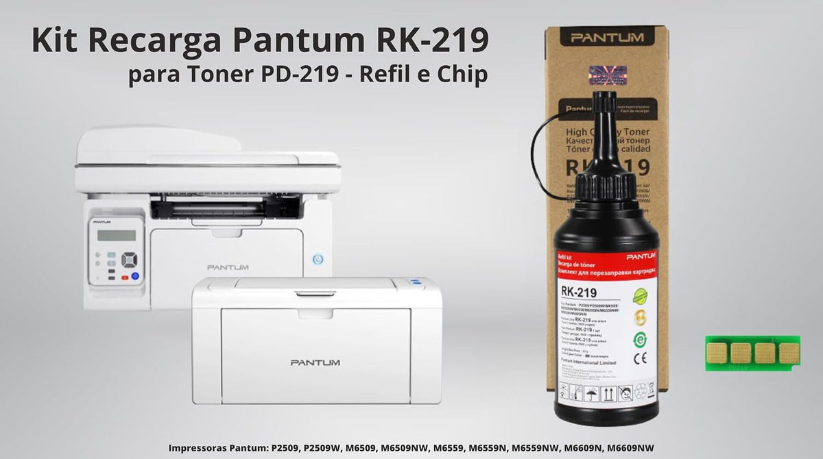 Refil Toner RK-219 Mono P/ Pantum P2509W M6559NW