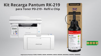 Refil Toner RK-219 Mono P/ Pantum P2509W M6559NW