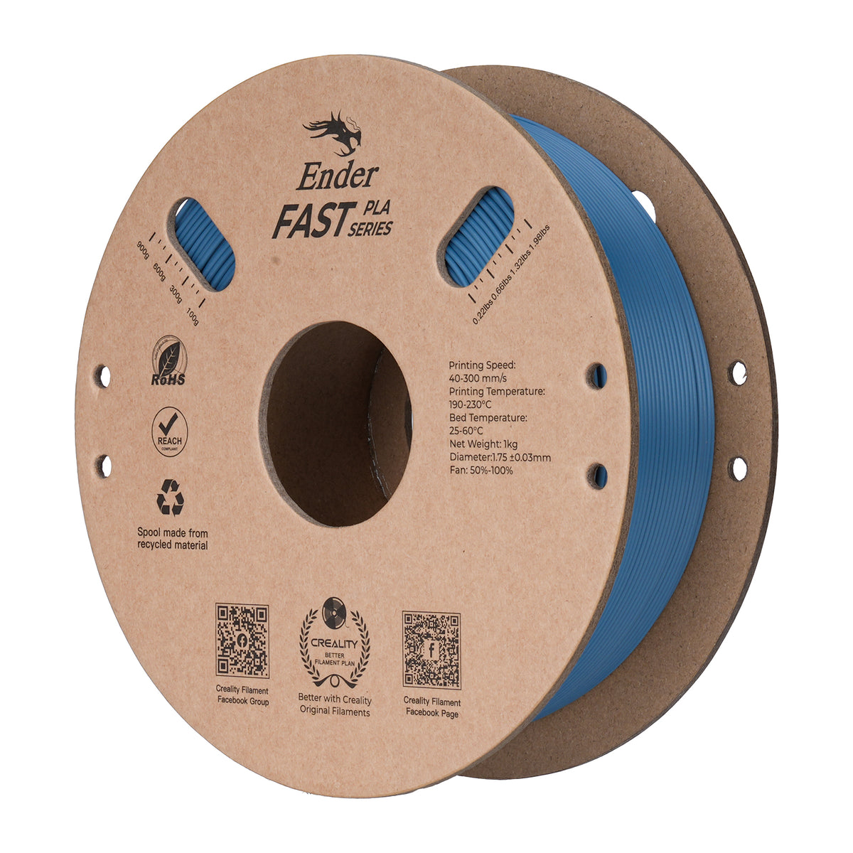 Filamento Creality Ender Fast PLA 1,75mm 1Kg Cinza