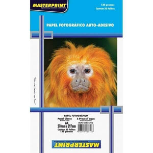 Papel Fotográfico Glossy Auto Adesivo A4 130G Master Print 50 Folhas