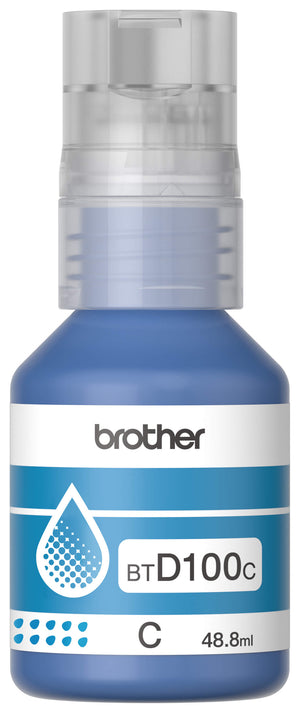 Garrafa de Tinta Brother BTD100C Ciano