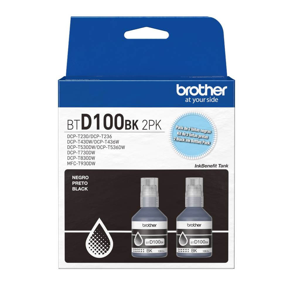 Kit 02 Garrafas de Tinta Brother BTD1002PK Preto