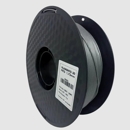 Filamento 3D PETG Prata 1.75mm 1kg - DER 4v
