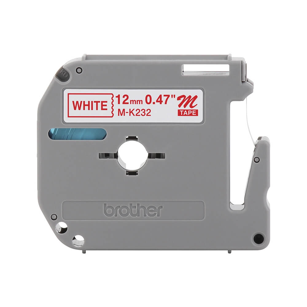 Fita Brother MK-232 12mm Vermelho sobre Branco