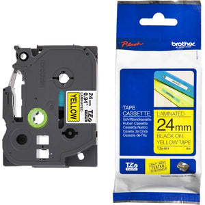 Fita Brother TZe-651 24mm Preto/Amarelo - CartuchoNet