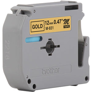 Fita Brother M-831 12mm Preto/Ouro - CartuchoNet