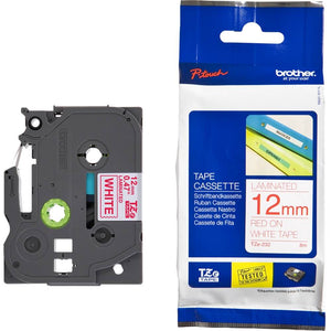 Fita Rotulador Brother 12mm TZ-232 VermelhoBranco