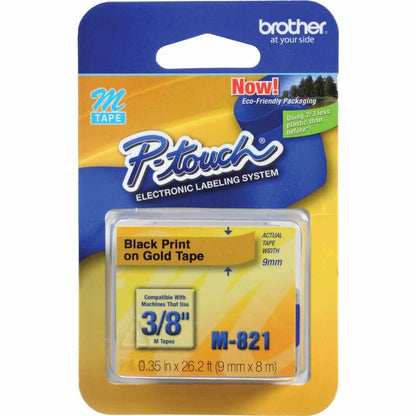 Fita Brother M-821 9mm Preto/Dourado - CartuchoNet