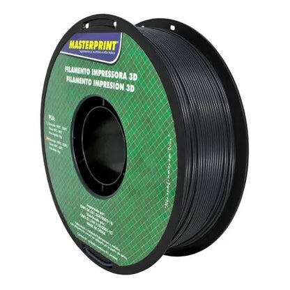 Filamento 3D PLA Preto 1.75mm 1kg - DER 4v