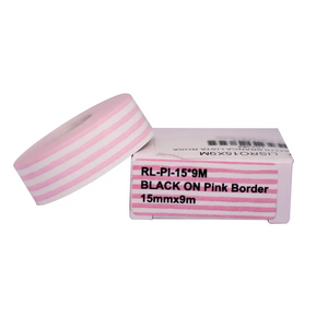 Fita para Rotuladora Pantum PP-110 Branca/Listra Rosa (15X50X150PC)