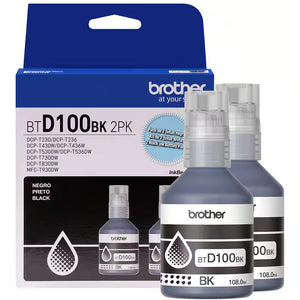 Pack 02 garrafas Refil de tinta Brother BTD60BK Preto