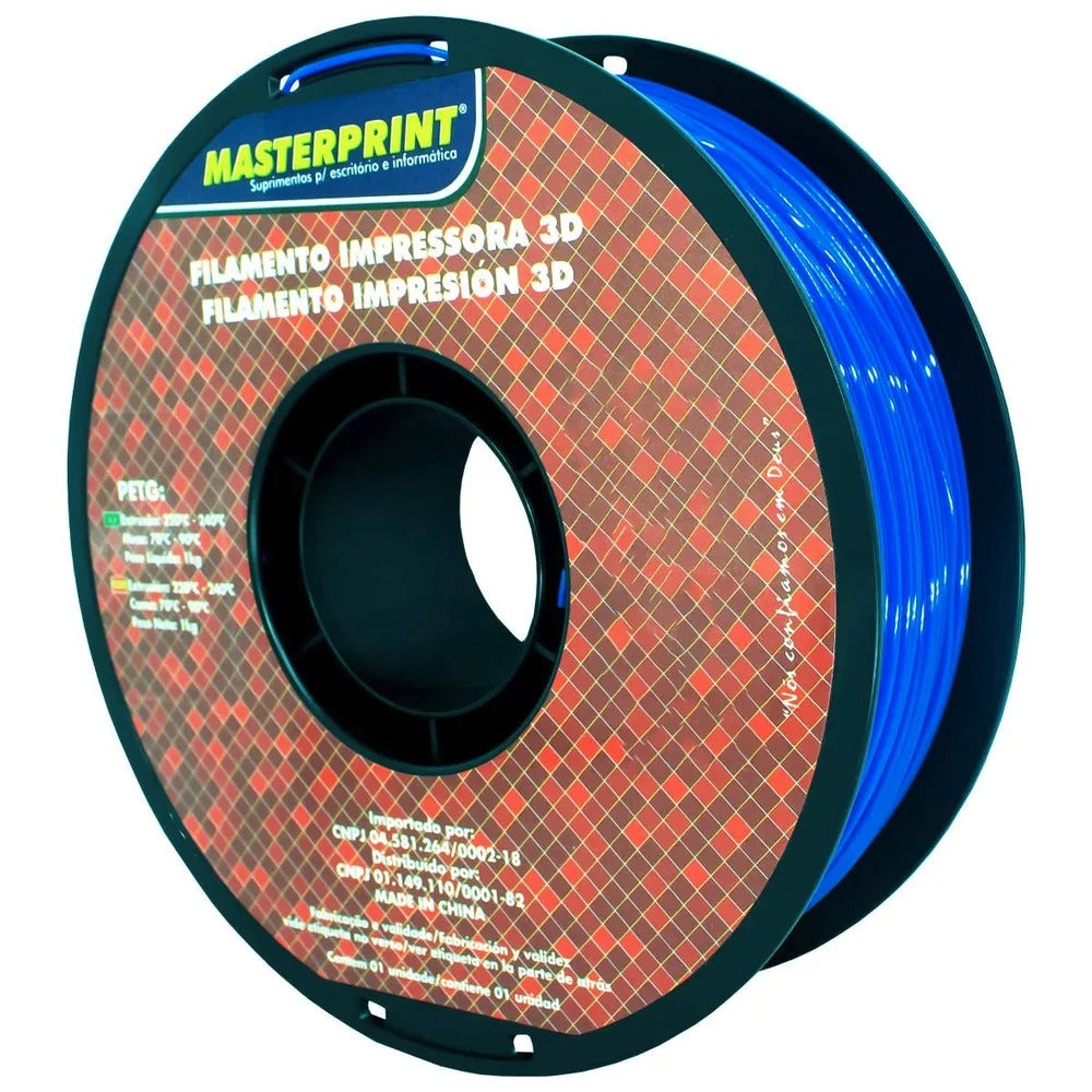 Filamento 3D PETG Azul 1.75mm 1kg - DER 4v