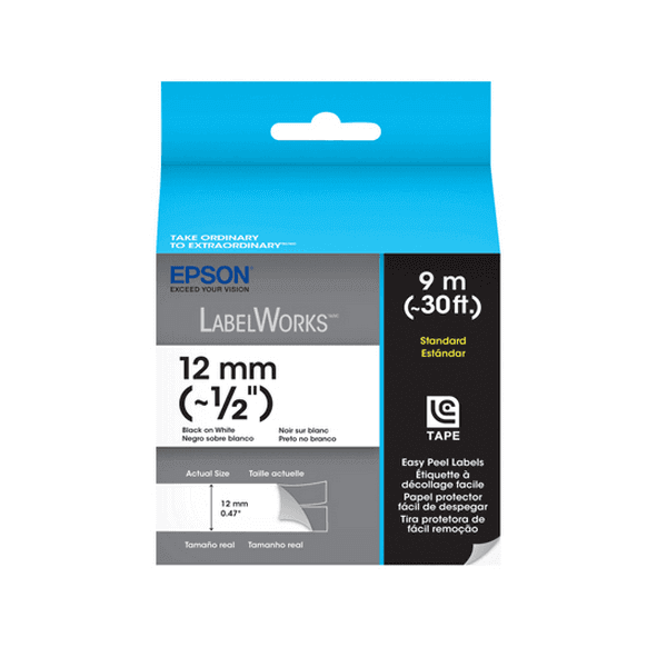 Fita Epson LC-4WBN9 12 mm Preto sobre Branco