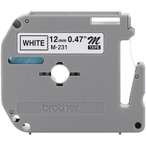 Fita para Rotulador Brother M-231 12mm Preto/Branco Original - CartuchoNet