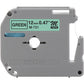 Fita Brother M-731 12mm Preto/Verde Original - CartuchoNet