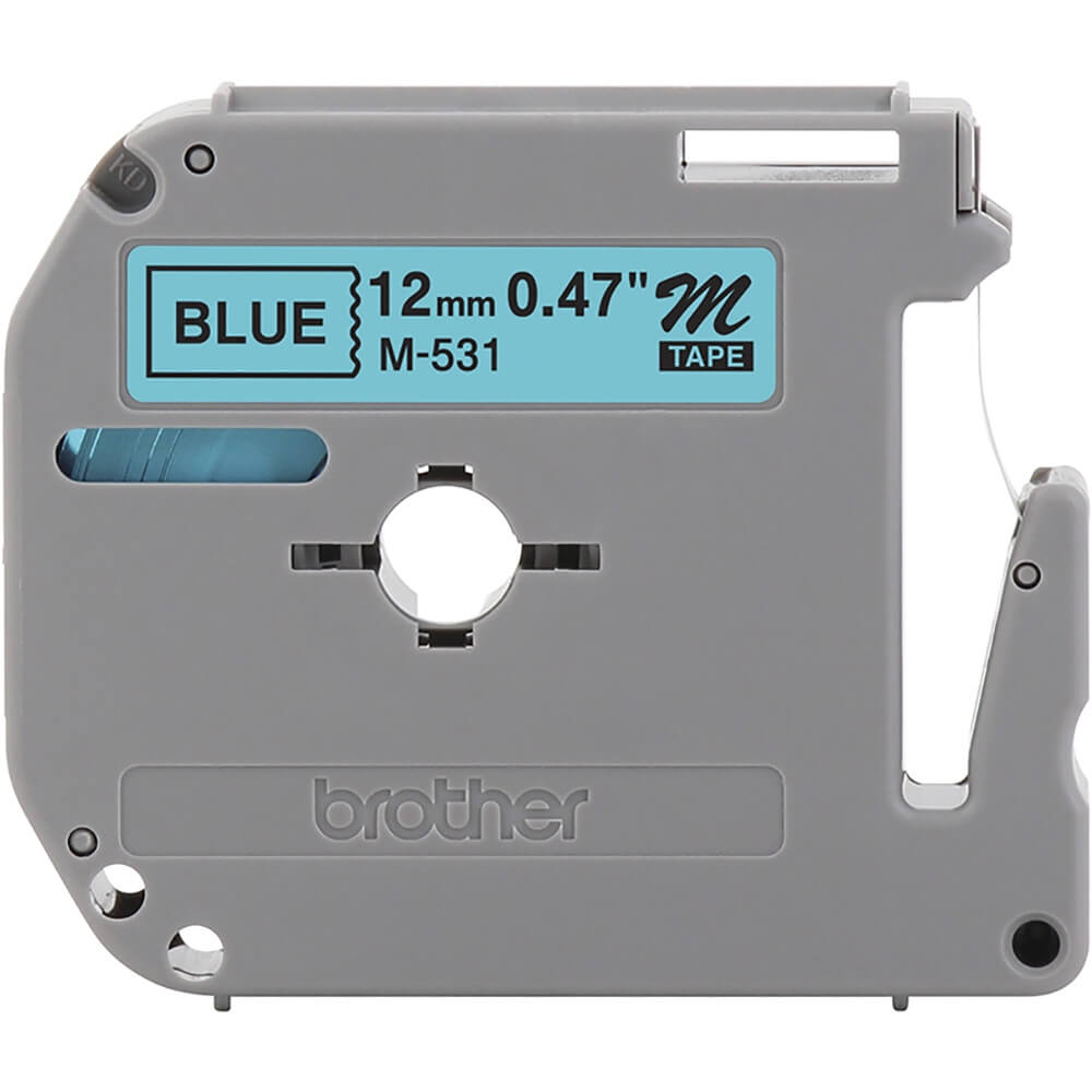 Fita Brother M-531 12mm Preto/Azul - CartuchoNet