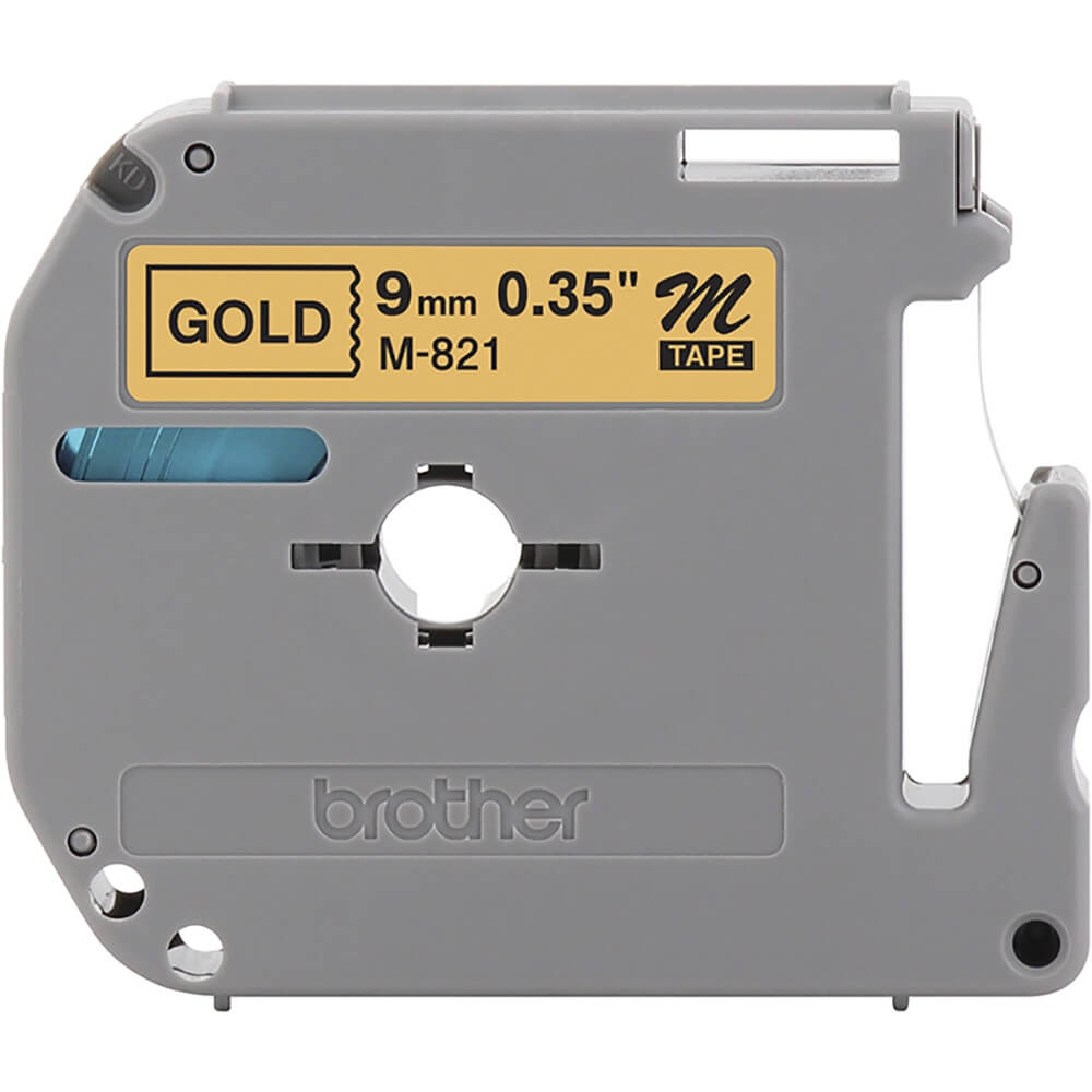 Fita Brother M-821 9mm Preto/Dourado - CartuchoNet