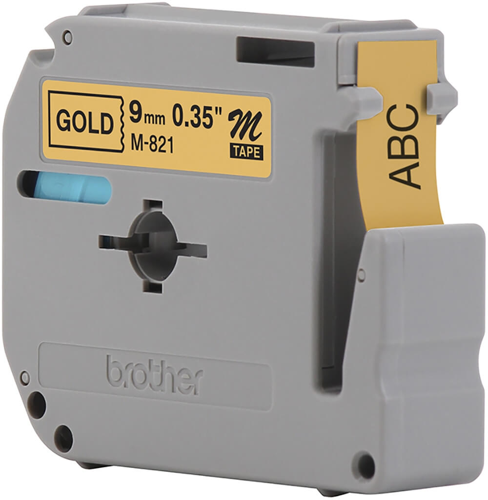 Fita Brother M-821 9mm Preto/Dourado - CartuchoNet