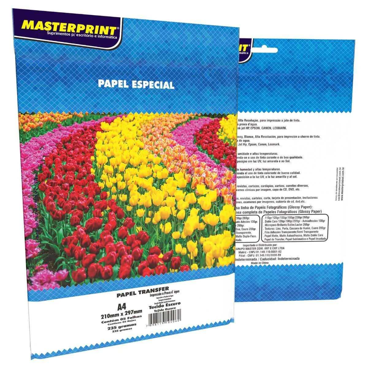 Papel Transfer Neutro para Tecidos Escuros A4 235g PP 5 Folhas