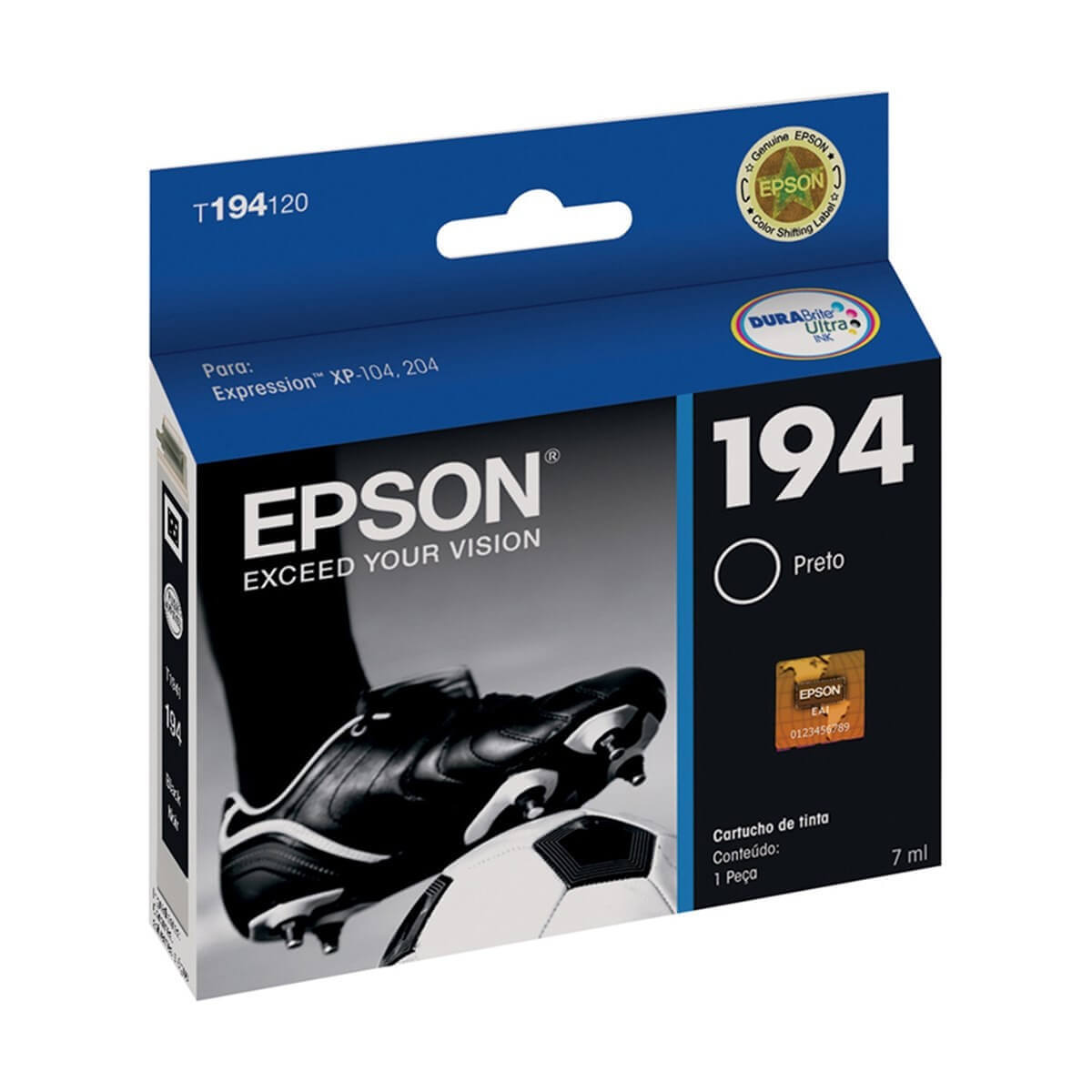 Cartucho de Tinta Epson 194 T194120 Preto Durabrite Ultra - CartuchoNet