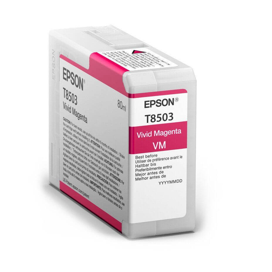 Cartucho de Tinta Epson T850300 UltraChrome HD Vivid Magenta 80ml p/ P800 - CartuchoNet
