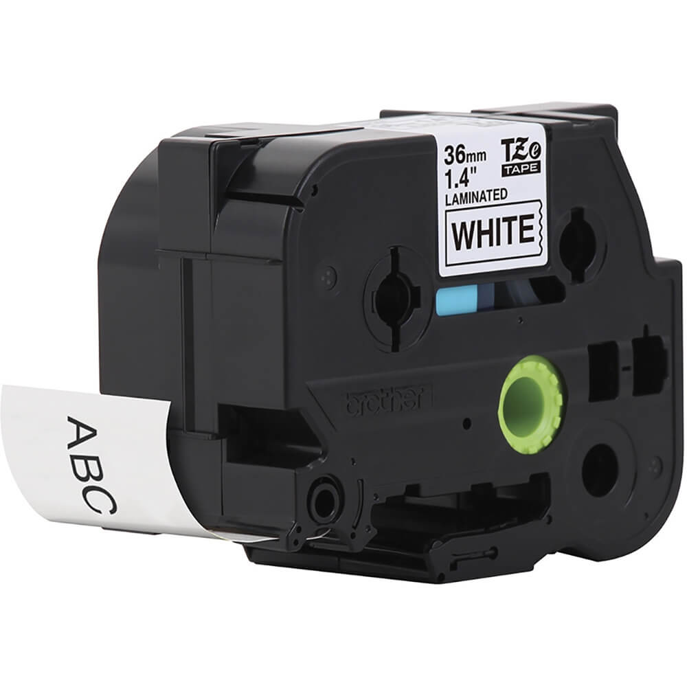 Fita Brother TZE 261 36mm Preto/Branco - CartuchoNet