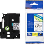 Fita Brother TZE 261 36mm Preto/Branco - CartuchoNet