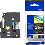 Fita Brother TZE-355 24mm Branco/Preto - CartuchoNet