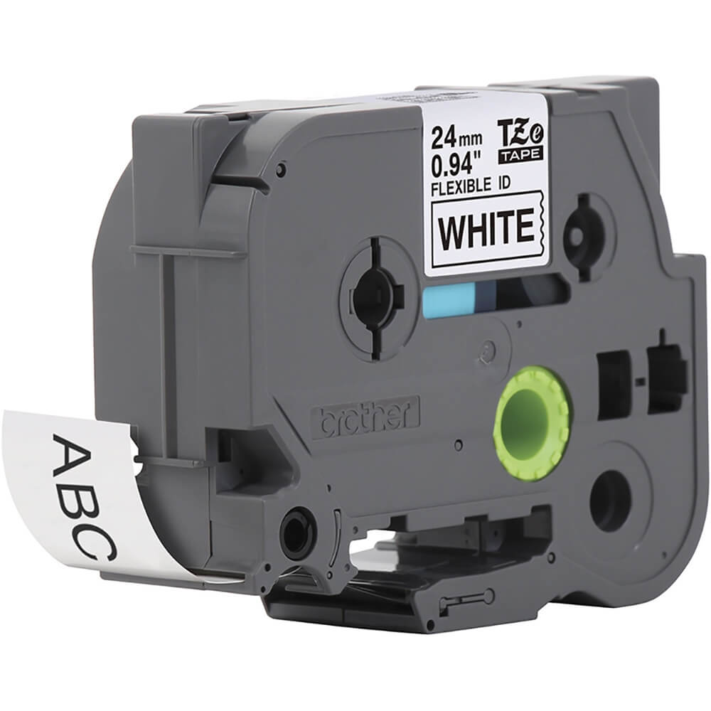 Fita Brother TZe-FX251 24mm Preto/Branco - CartuchoNet