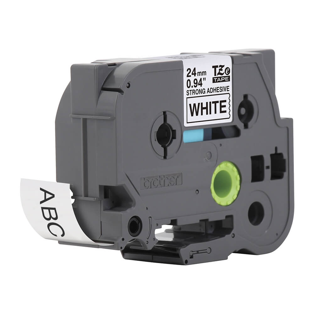 Fita Industrial Brother TZE-S251 24mm Preto/Branco - CartuchoNet