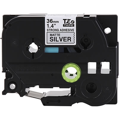 Fita Industrial Brother TZE-S961 36mm Preto sobre Prata - CartuchoNet
