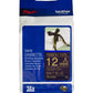 Fita Brother TZE-RN34 12mm Ouro sobre Cetim Azul Marinho - CartuchoNet